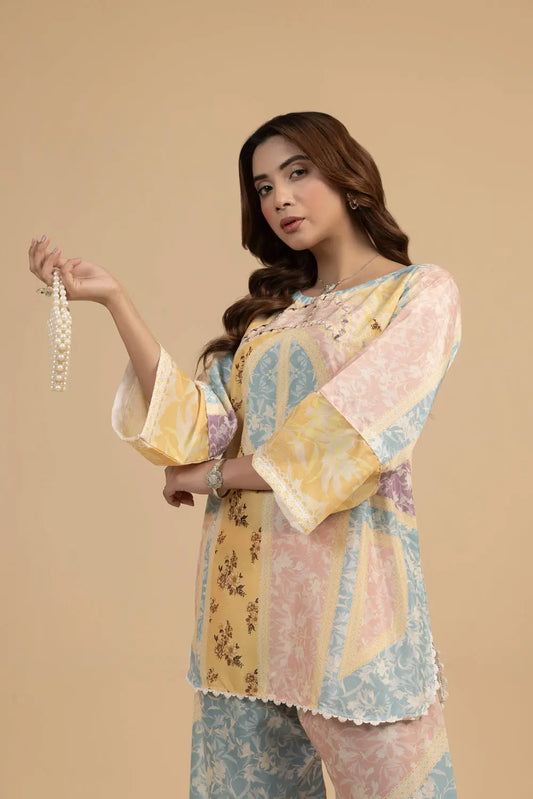 2PC Stitched Silk Suit- MS002
