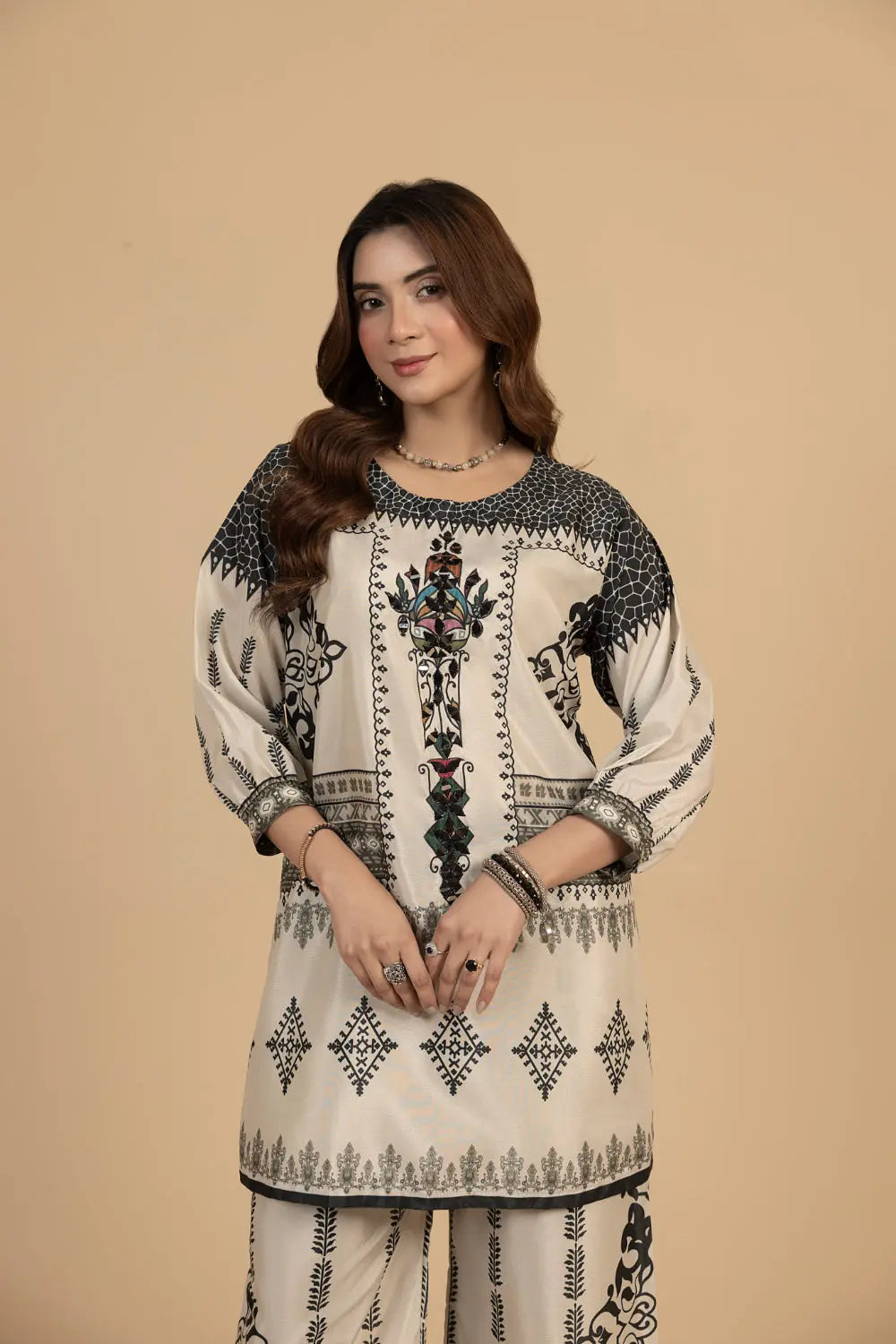 2PC Stitched Silk Suit- MS003