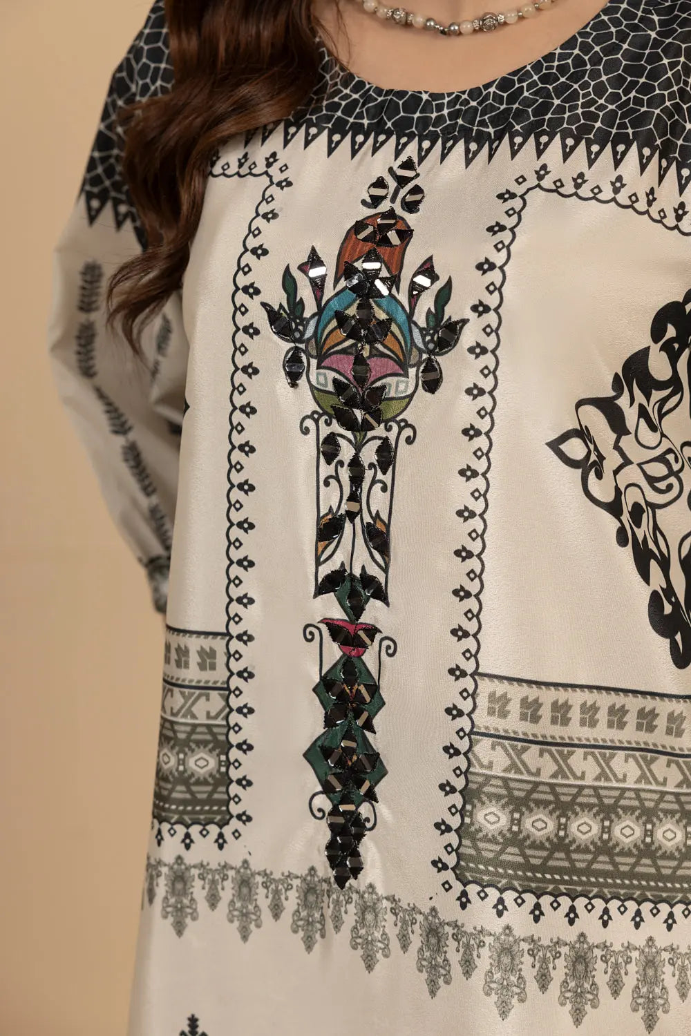 2PC Stitched Silk Suit- MS003