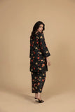 Black Floral Khaddar 2-Piece Suit  Winter Ready Elegant Printed Co-Ord Set