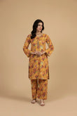 Mustard Floral Khaddar 2-Piece  Premium Winter Printed Suit for Women