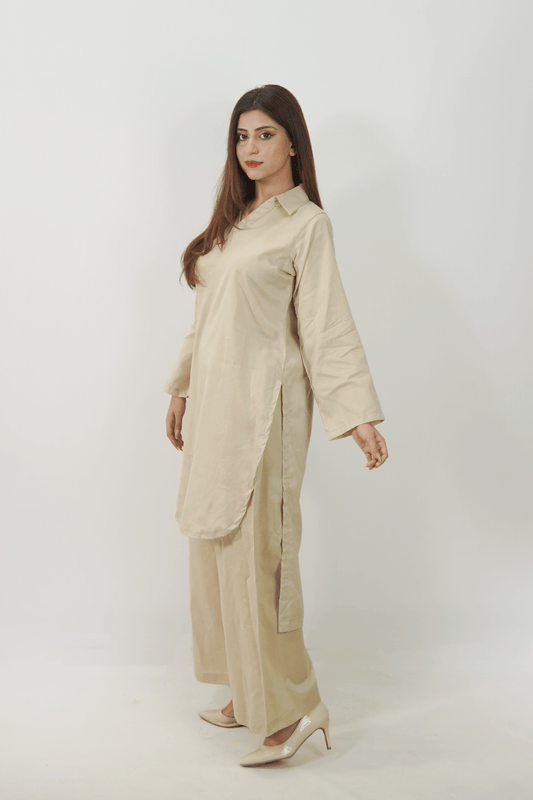 2PC Stiched Plan Lawn ML 009 - Mahriza