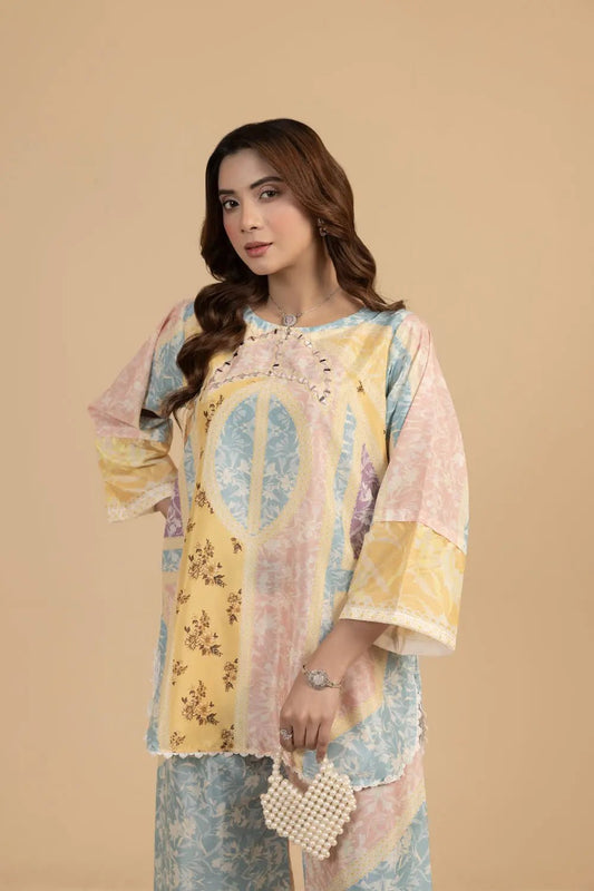 2PC Stitched Silk Suit- MS002