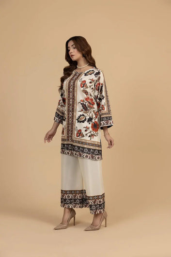 2PC Stitched Silk Suit- MS004