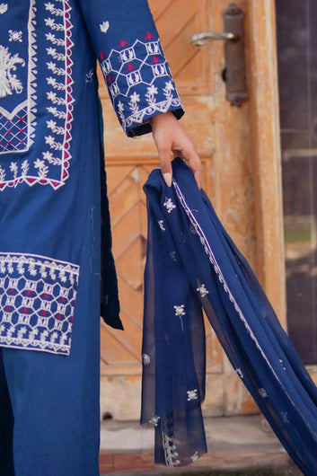 3PC Stiched Embroidered Patch Suit ML 11