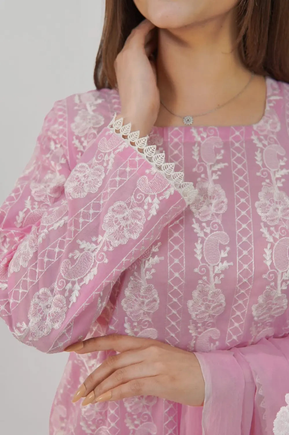 3PC  Stitched Embroidered Lawn Suit. MEL--001 Mahriza