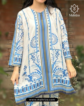 Blue Elegance Lawn Suit – 2 Piece