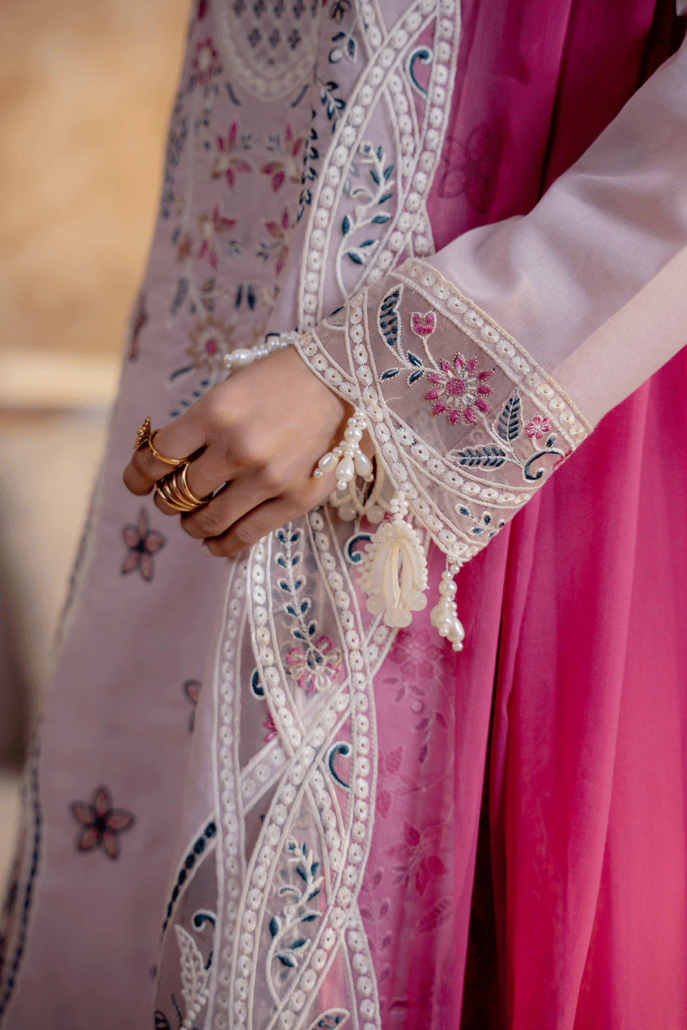 Dusty Mauve Embroidered Lawn 3PC Suit - Mahriza