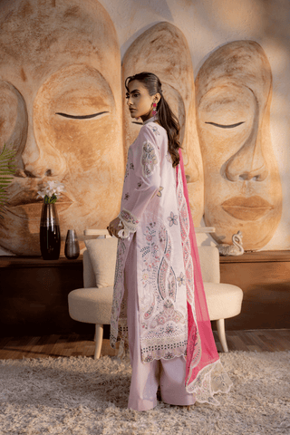 Dusty Mauve Embroidered Lawn 3PC Suit - Mahriza