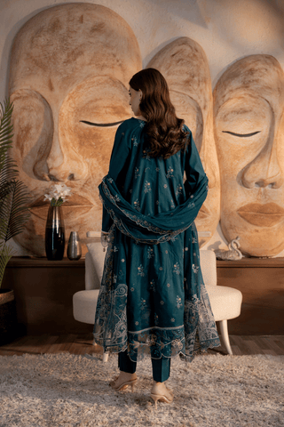 Green Embroidered Lawn 3PC Suit - Mahriza