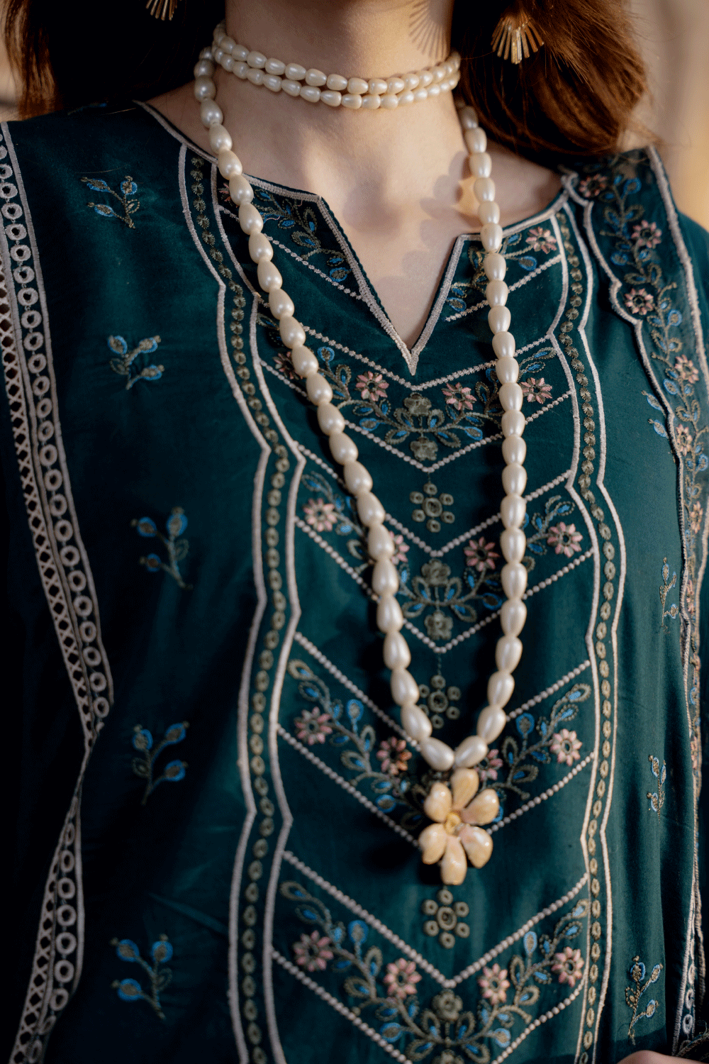 Green Embroidered Lawn 3PC Suit - Mahriza