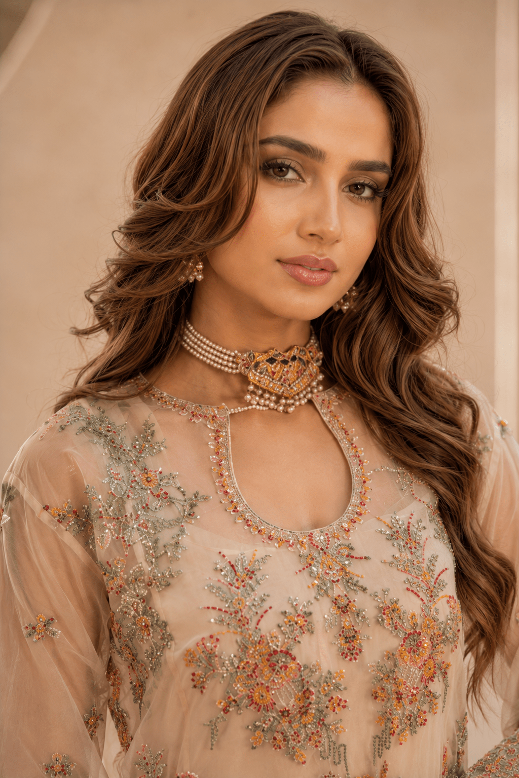 Ivory Elegance – Luxury Organza Party Wear - Mahriza