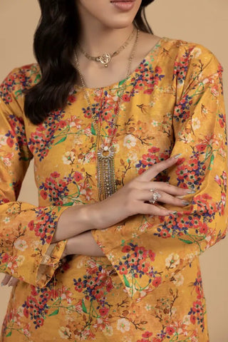 Mustard Floral Khaddar 2 - Piece Premium Winter Printed Suit for Women - Mahriza