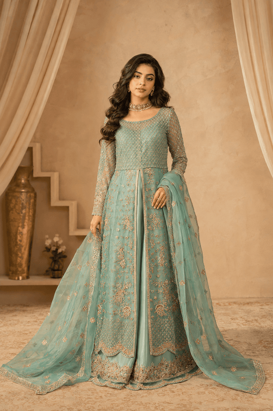 Pistachio Bloom – Sequin Luxe Maxi - Mahriza