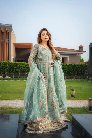 ✨ Pistachio Bloom – Sequin Luxe Maxi - Mahriza