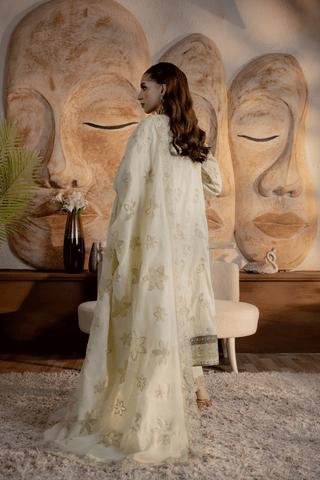 Pistachio Green Embroidered Lawn 3PC Suit - Mahriza