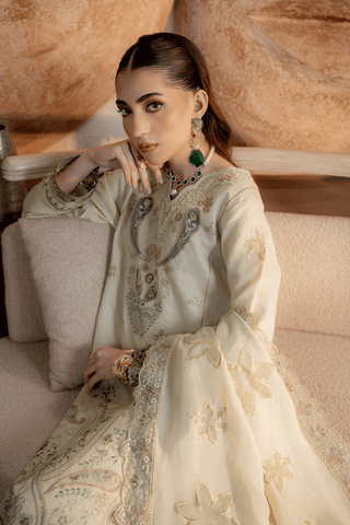 Pistachio Green Embroidered Lawn 3PC Suit - Mahriza