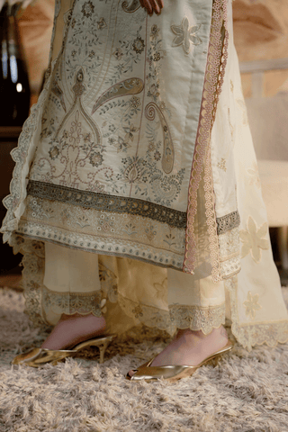 Pistachio Green Embroidered Lawn 3PC Suit - Mahriza