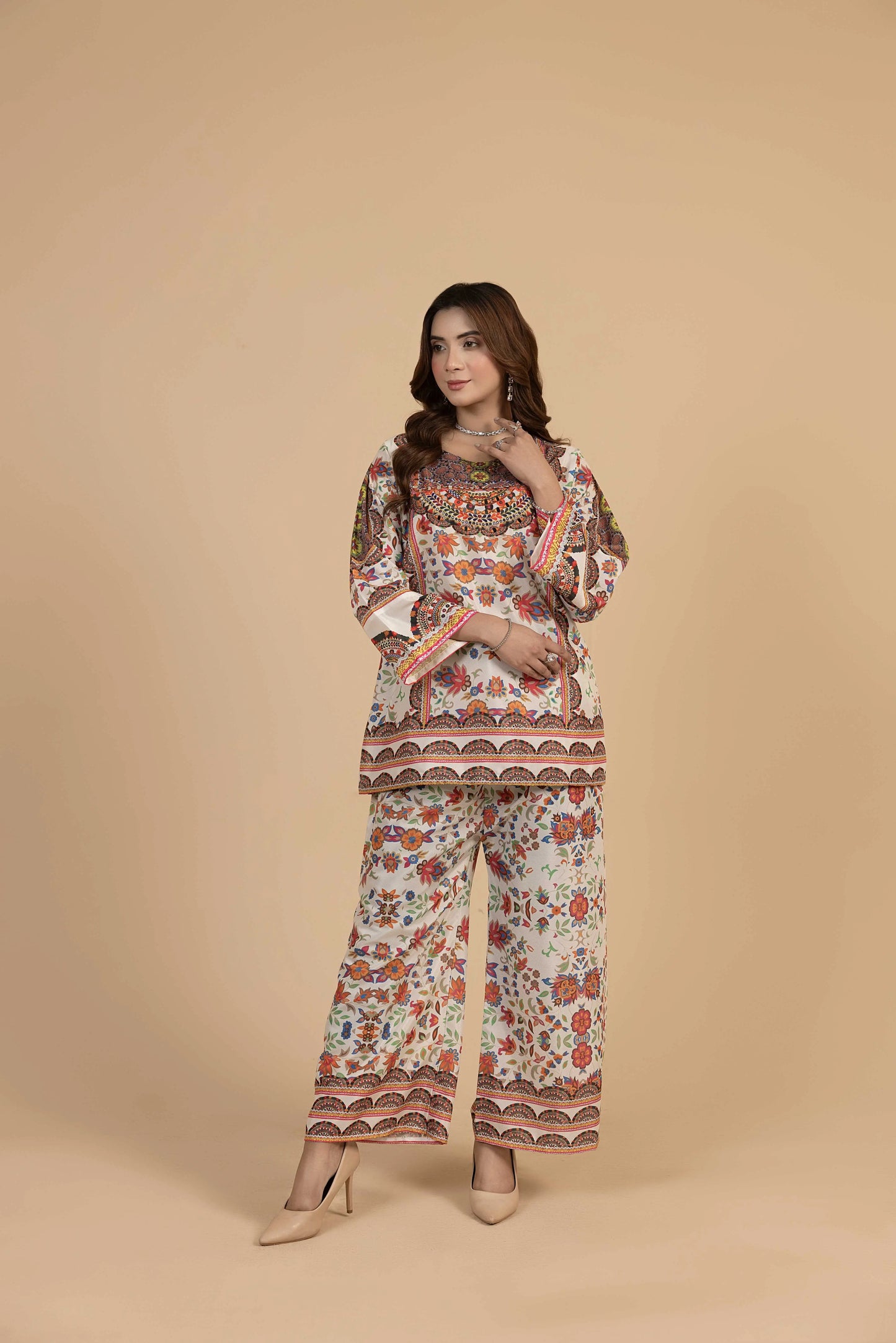 2PC Stitched Silk Suit- MS001