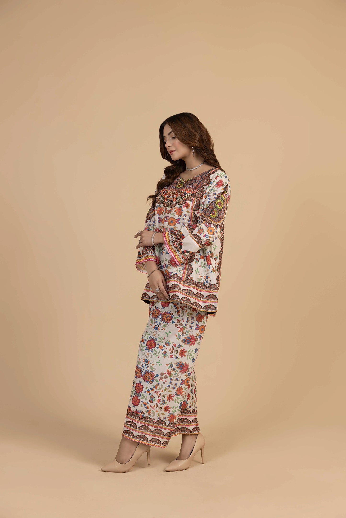 2PC Stitched Silk Suit- MS001